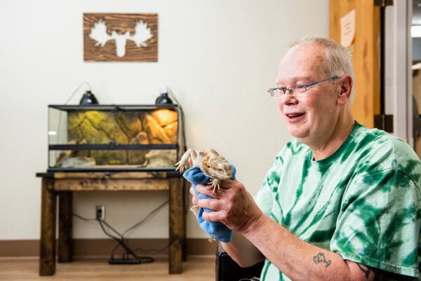 Adapta mental health services man with pet